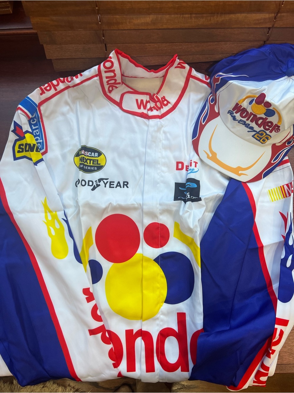 Wonder Racing Jacket for Men - White, Blue & Yellow
